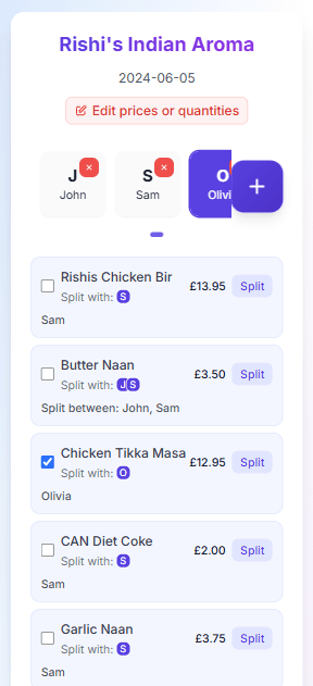 Effortless bill splitting with Spliti